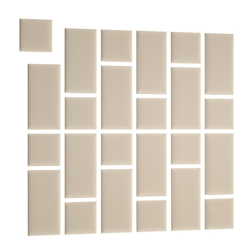 Mīksto sienu plākšņu komplekts NORE Quadratta Monolith 09, smilškrāsas cena un informācija | Mīkstie sienas paneļi | 220.lv