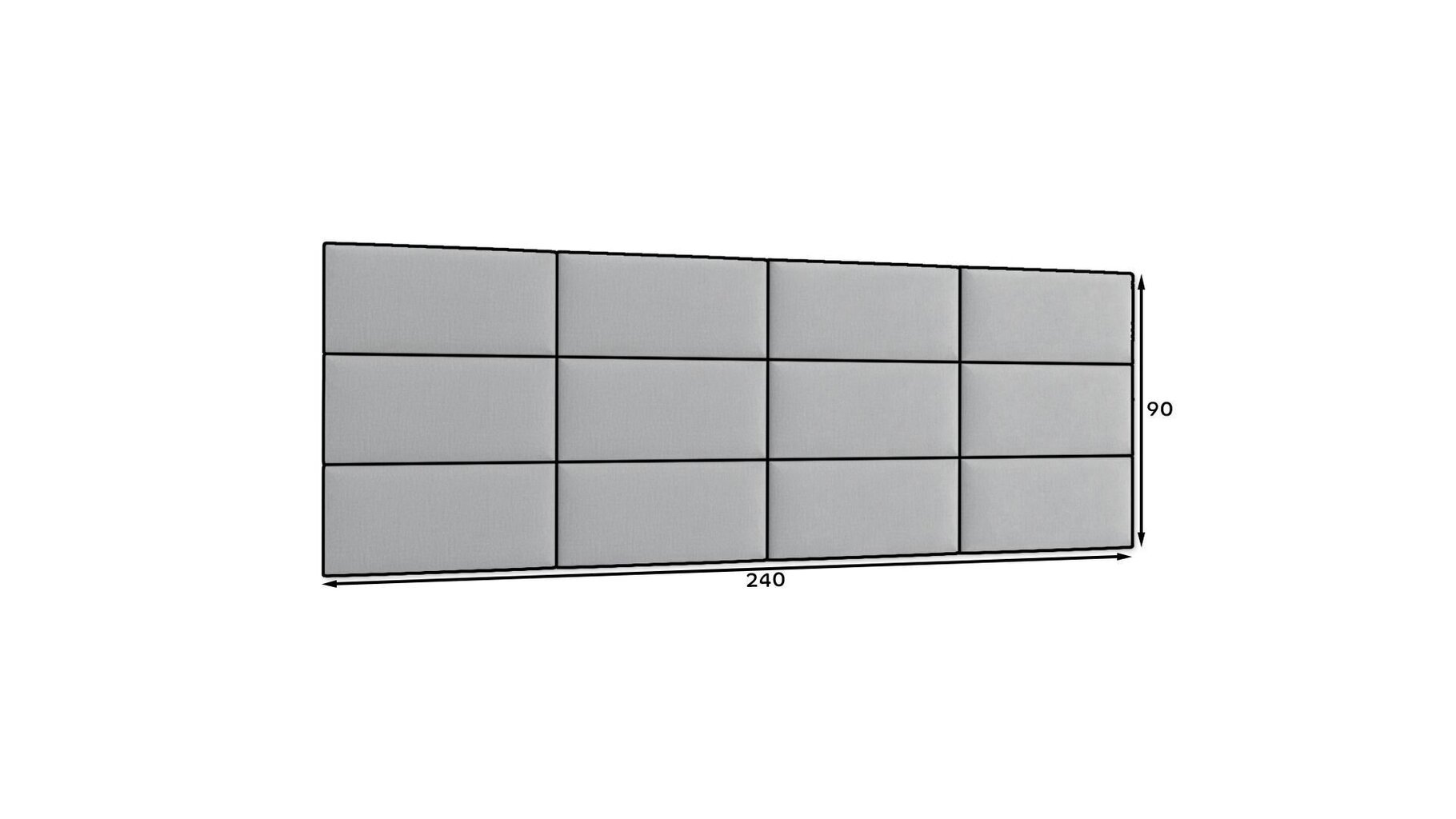 Mīksto sienu plākšņu komplekts NORE Quadratta Monolith 85, pelēks cena un informācija | Mīkstie sienas paneļi | 220.lv