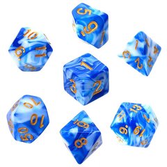 Dice Rebel RPG kauliņu komplekts, zils ar baltu cena un informācija | Galda spēles | 220.lv