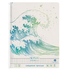 Блокнот на спирали Herlitz Greenline Wave A4/70, с сеткой цена и информация | Канцелярия | 220.lv