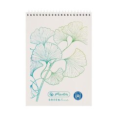 Блокнот на спирали Herlitz Greenline Ginkgo A7/50, с сеткой цена и информация | Канцелярия | 220.lv