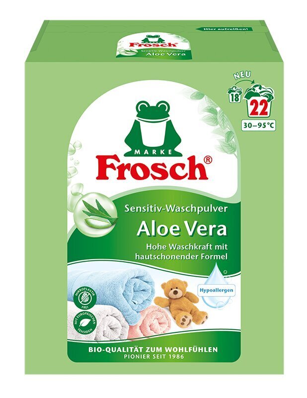 Frosch veļas pulveris ar alveju (jutīgai ādai) 1,45kg cena un informācija | Veļas mazgāšanas līdzekļi | 220.lv