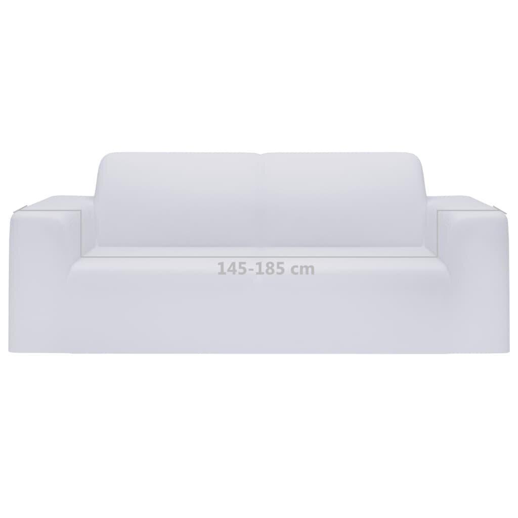 vidaXL elastīgs dīvāna pārvalks, divvietīgs, balts poliesters cena un informācija | Mēbeļu pārvalki | 220.lv