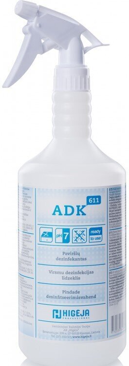 Roku dezinfekcijas līdzeklis ADK-611, 1 l cena un informācija | Tīrīšanas līdzekļi | 220.lv