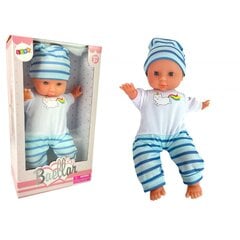 Mazuļu lelle svītraina pidžama LeanToys, 30 cm cena un informācija | Rotaļlietas meitenēm | 220.lv