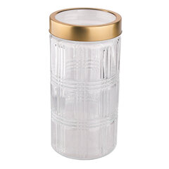 Stikla konteins ar zelta krāsa vāku 1,2 l dec. Režģis cena un informācija | Trauki pārtikas uzglabāšanai | 220.lv