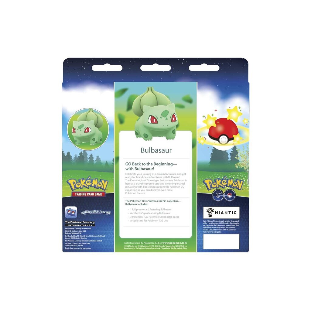 Kāršu spēle Pokemon TCG — Pokemon GO Pin Collection — Bulbasaur cena un informācija | Galda spēles | 220.lv