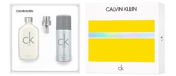 Komplekts Calvin Klein CK One sievietēm/vīriešiem: tualetes ūdens EDT, 100 ml + izsmidzināms dezodorants, 150 ml cena un informācija | Sieviešu smaržas | 220.lv