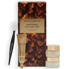 Komplekts Revolution Pro Soothing Lip: lūpu eļļa + lūpu balzams + lūpu skrubis + otiņa cena un informācija | Lūpu krāsas, balzāmi, spīdumi, vazelīns | 220.lv