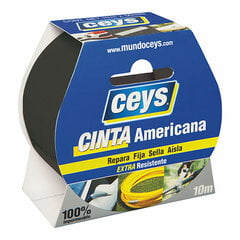 Американская лента Ceys Чёрный (10 m x 50 mm) цена и информация | Механические инструменты | 220.lv