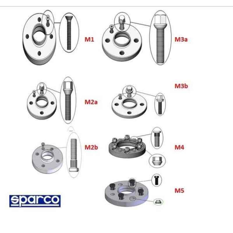 Atdalītāji Sparco 5 x 120 74,0 M12 x 1,50 60 mm M2A cena un informācija | Auto piederumi | 220.lv