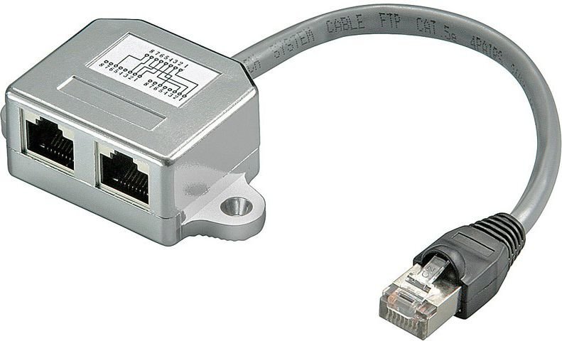 Sadalītājs RJ45 2 x CAT5 cena un informācija | Adapteri un USB centrmezgli | 220.lv