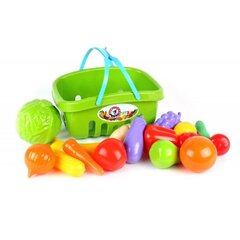Rotaļu iepirkumu grozs ar augļiem un dārzeņiem, zaļš cena un informācija | Rotaļlietas meitenēm | 220.lv