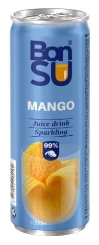 Dzēriens sulu saturošs mango gāzēts Bonsu, 0,33 l cena un informācija | Atsvaidzinoši dzērieni | 220.lv