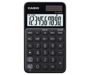 КАРМАННЫЙ КАЛЬКУЛЯТОР CASIO SL-310UC-BK ЧЕРНЫЙ, 10-ЗНАЧНЫЙ ДИСПЛЕЙ цена и информация | Канцелярия | 220.lv