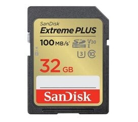 Atmiņas karte SanDisk Extreme PLUS microSDHC 32GB цена и информация | Карты памяти для фотоаппаратов | 220.lv