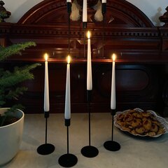Melns metāla svečturis, H18cm cena un informācija | Sveces un svečturi | 220.lv