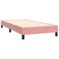 vidaXL atsperu gulta ar matraci, rozā samts, 90x200 cm cena un informācija | Gultas | 220.lv