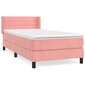 vidaXL atsperu gulta ar matraci, rozā samts, 90x200 cm цена и информация | Gultas | 220.lv
