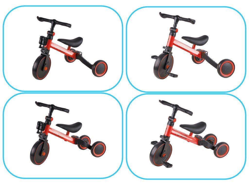 Trike Fix Mini krosa trīsritenis 3in1 ar pedāļiem, sarkans цена и информация | Trīsriteņi | 220.lv