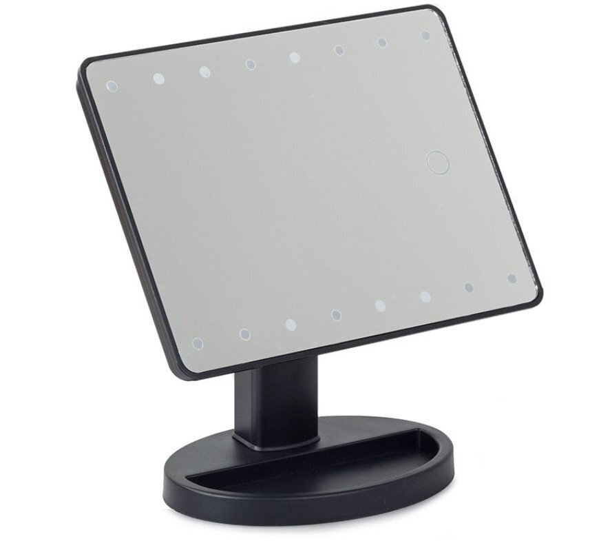 Meikapu spogulis ar LED gaismu 360° / 22x16 cm cena un informācija | Kosmētikas somas, spoguļi | 220.lv