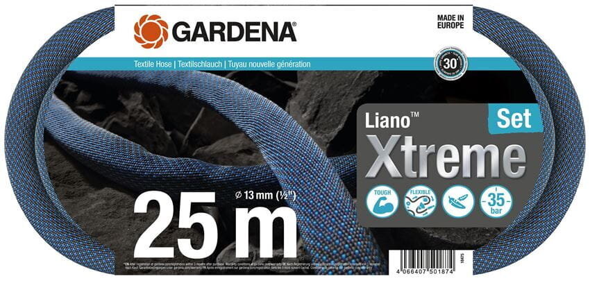 Tekstila šļūteņu komplekts Gardena Liano Xtreme, 25 m cena un informācija | Laistīšanas sistēmas | 220.lv