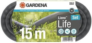 Набор текстильных поливочных шлангов Gardena Liano™ Life 13 мм, 15м цена и информация | Оборудование для полива | 220.lv