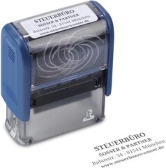 Stamp Factory-Imprint 11 Personalizēta adrese Pastmarķēšanas zīmogs ar vēlamo tekstu kā nosaukuma zīmogs, uzņēmuma zīmogs un CO (37 x 14 mm | 4 līnijas) cena un informācija | Kancelejas preces | 220.lv