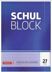 Brunnen 1052527 skolas bloks/Notepad (A4, 50 loksne, izklāta, ar rand līnijām, lineārā 27, perforēta, ar galvu pielīmēta, 70 g/m²) (5 bloki) cena un informācija | Burtnīcas un papīra preces | 220.lv