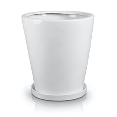 Керамический вазон MOOD 32x36(В) см, с тарелкой, белый цена и информация | Вазоны | 220.lv