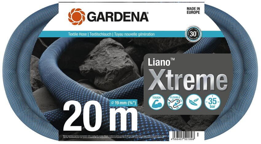 Tekstila šļūtenes komplekts Gardena Liano Xtreme 19 mm, 20 m cena un informācija | Laistīšanas sistēmas | 220.lv