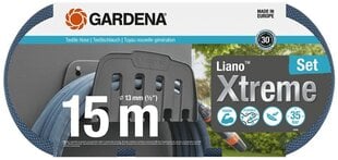 Tekstila šļūtenes komplekts Gardena Liano™ Xtreme, 15m цена и информация | Оборудование для полива | 220.lv