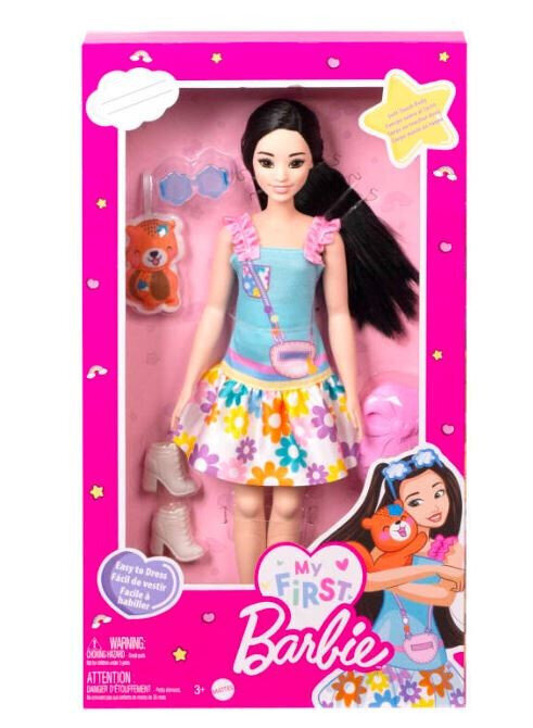Lelle My First Barbie ar melniem matiem cena un informācija | Rotaļlietas meitenēm | 220.lv