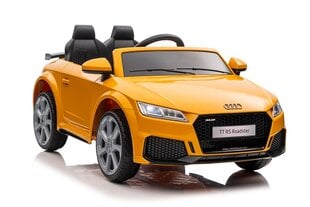 Audi TT RS, vienvietīgs elektromobilis bērniem, dzeltens cena un informācija | Bērnu elektroauto | 220.lv
