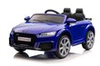 Audi TT RS, vienvietīgs elektromobilis bērniem, zils cena un informācija | Bērnu elektroauto | 220.lv