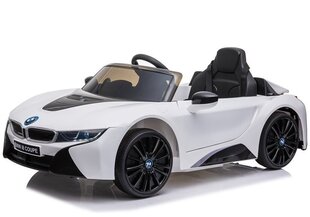 BMW I8 JE1001 vienvietīgs elektromobilis, balts cena un informācija | Bērnu elektroauto | 220.lv