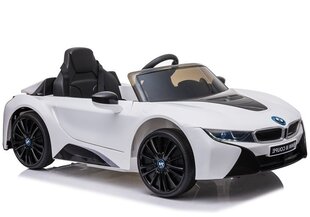 BMW I8 JE1001 vienvietīgs elektromobilis, balts cena un informācija | Bērnu elektroauto | 220.lv