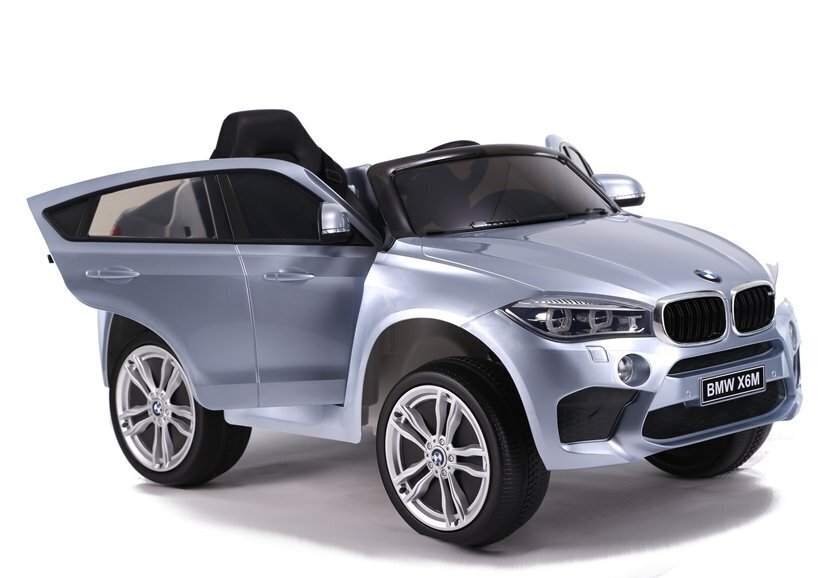 BMW X6 elektromobilis bērniem, sudraba krāsā cena un informācija | Bērnu elektroauto | 220.lv