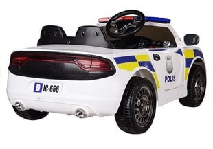 Двухместный электромобиль для детей Полиция, белый цена и информация | Электромобили для детей | 220.lv