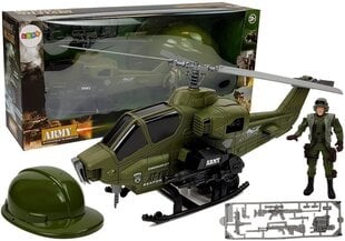 Militārais spēļu komplekts ar ķiveri - helikopters un figūriņas cena un informācija | Rotaļlietas zēniem | 220.lv