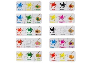 Пазл Цветная игра, 10 рисунков, на английском языке цена и информация | Развивающие игрушки | 220.lv