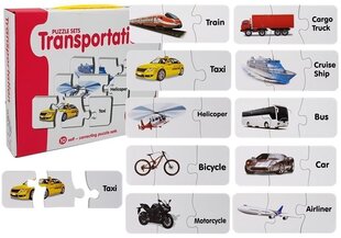 Пазл Транспортные средства, 10 рисунков, на английском языке цена и информация | Развивающие игрушки | 220.lv