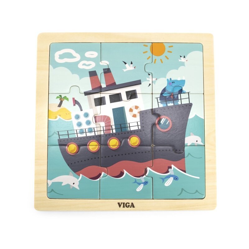 Koka puzle Viga, Kuģis, 9 gabali cena un informācija | Puzles, 3D puzles | 220.lv
