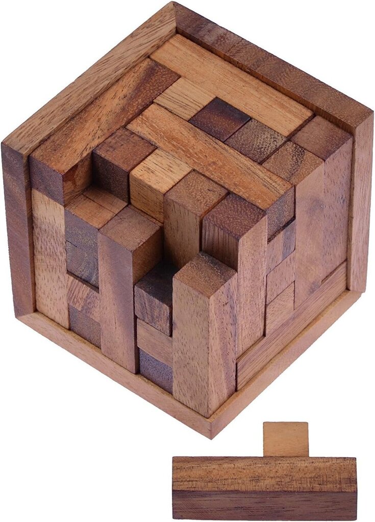 Logoplay Pack Cube 125er Cube S - 3D mīkla - domāšanas spēle - mīklu spēle - pacietības spēle - loģikas spēle koka rāmī cena un informācija | Galda spēles | 220.lv