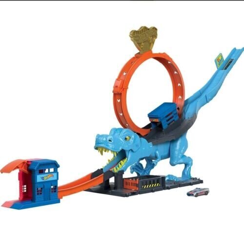 Sacīkšu trase Hot Wheels T-Rex Chomp Down Track cena un informācija | Rotaļlietas zēniem | 220.lv