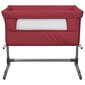 vidaXL bērnu gultiņa ar matraci, sarkans lina audums cena un informācija | Zīdaiņu gultas | 220.lv