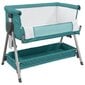 vidaXL bērnu gultiņa ar matraci, zaļš lina audums cena un informācija | Zīdaiņu gultas | 220.lv