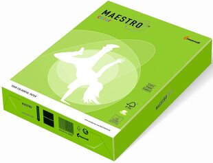 Krāsainais papīrs MAESTRO COLOR, 160 g/m2, A4, 250 lapas, bagātīgi zaļš (Spring Green) цена и информация | Тетради и бумажные товары | 220.lv