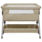 vidaXL bērnu gultiņa ar matraci, pelēkbrūns lina audums цена и информация | Zīdaiņu gultas | 220.lv