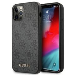 GUESS 4G Metal Gold Logo - Iphone 12/12 Pro , pelēka цена и информация | Чехлы для телефонов | 220.lv